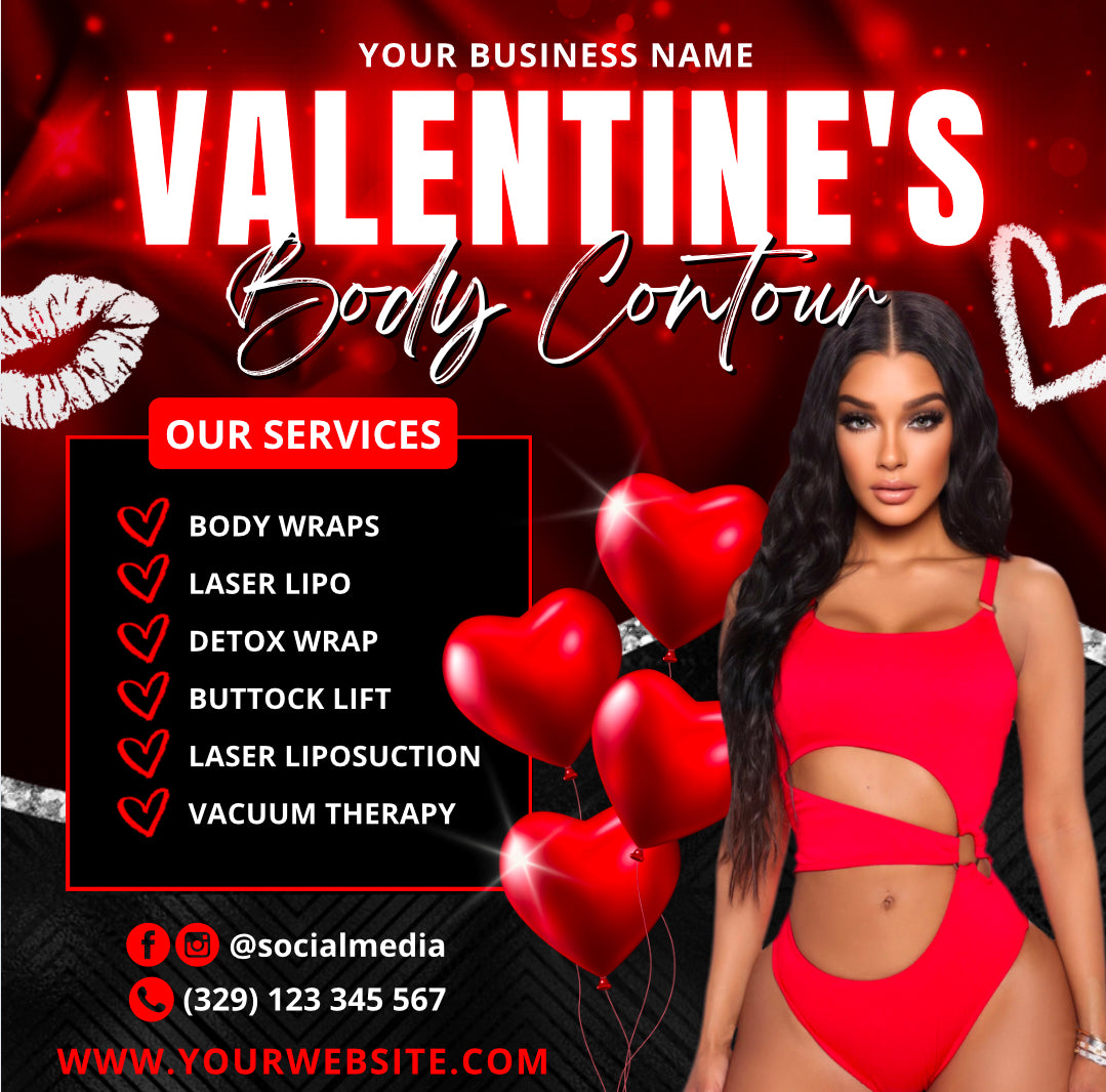 15 Editable Bodycontouring Valentines Day Flyers (Editable On Canva)